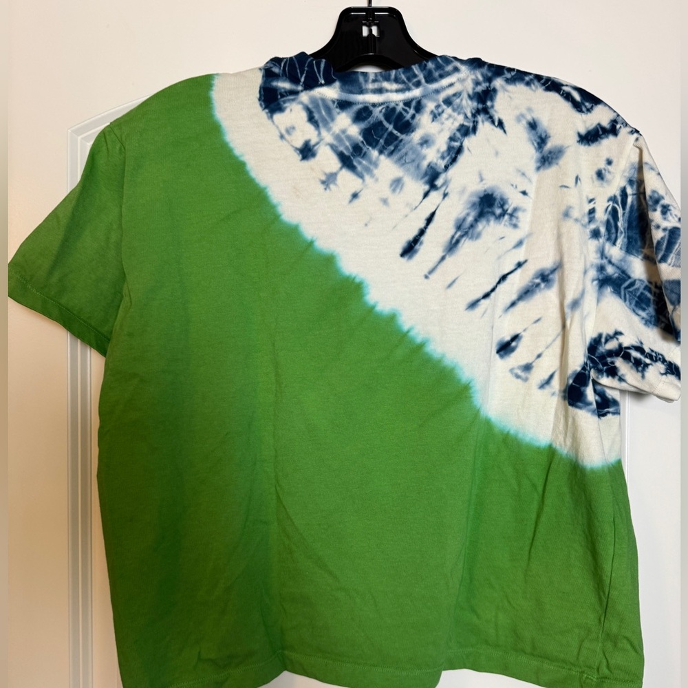 Tory Sport Green and Navy Tie-Dye Short Sleeve Tee - Picture 6 of 7